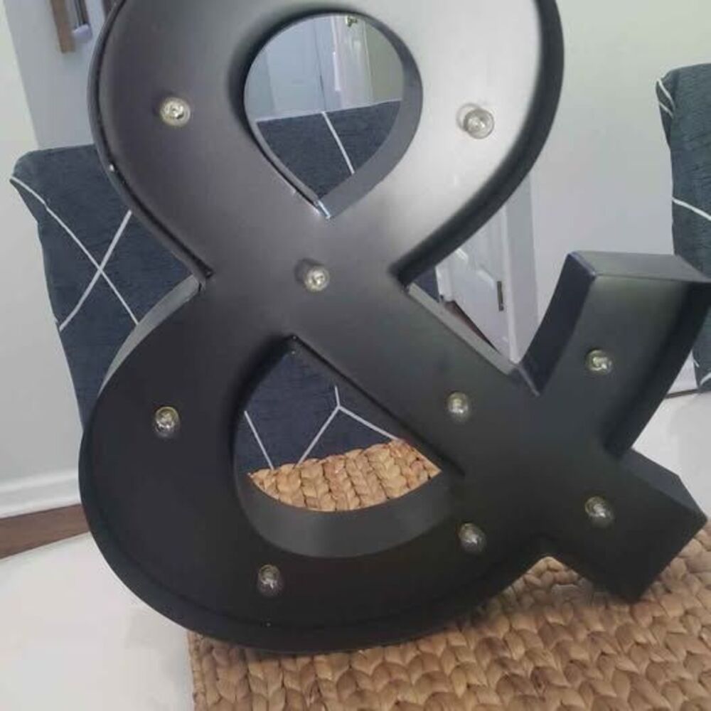 Black marquee Ampersand Sign